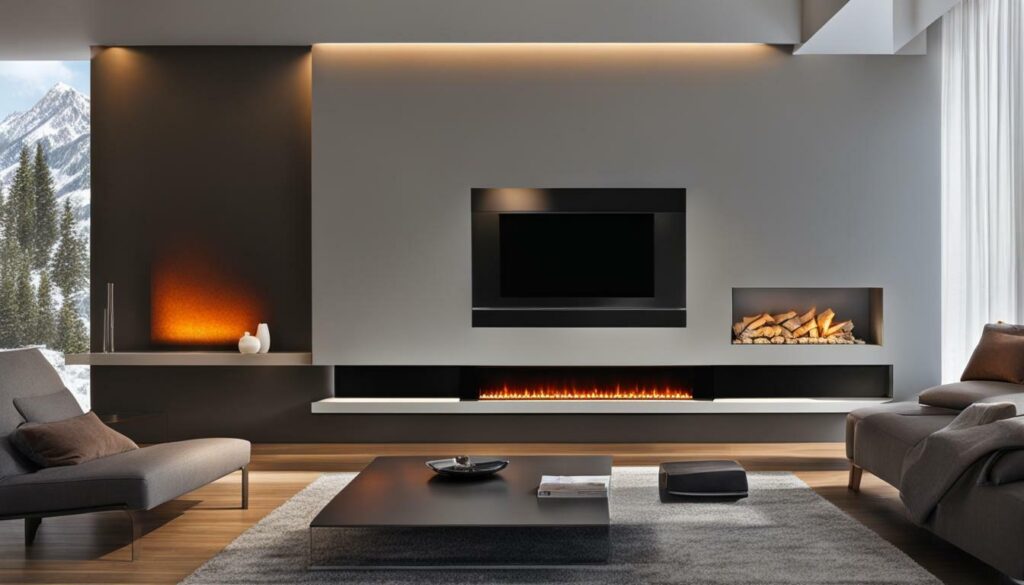 Electric Fireplace with TV Above
