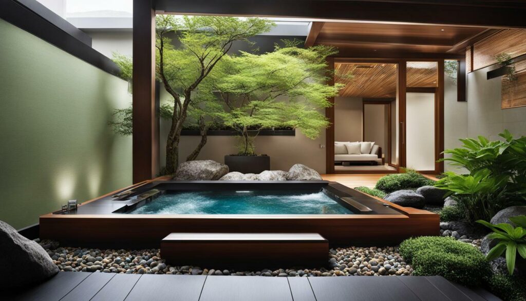 Japanese hot tub with advanced features and technology