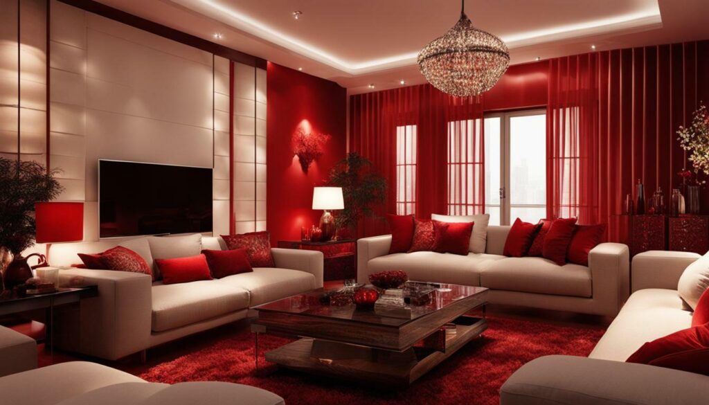 Red mood lighting as a decorative element