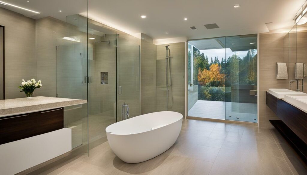 bathtub inside shower stall