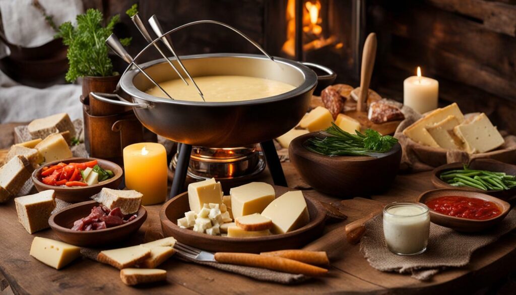 cheese fondue kit and fondue melting pot
