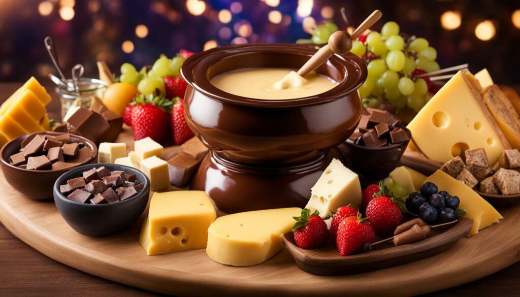 cheese fondue kit, chocolate fondue set, fondue pot