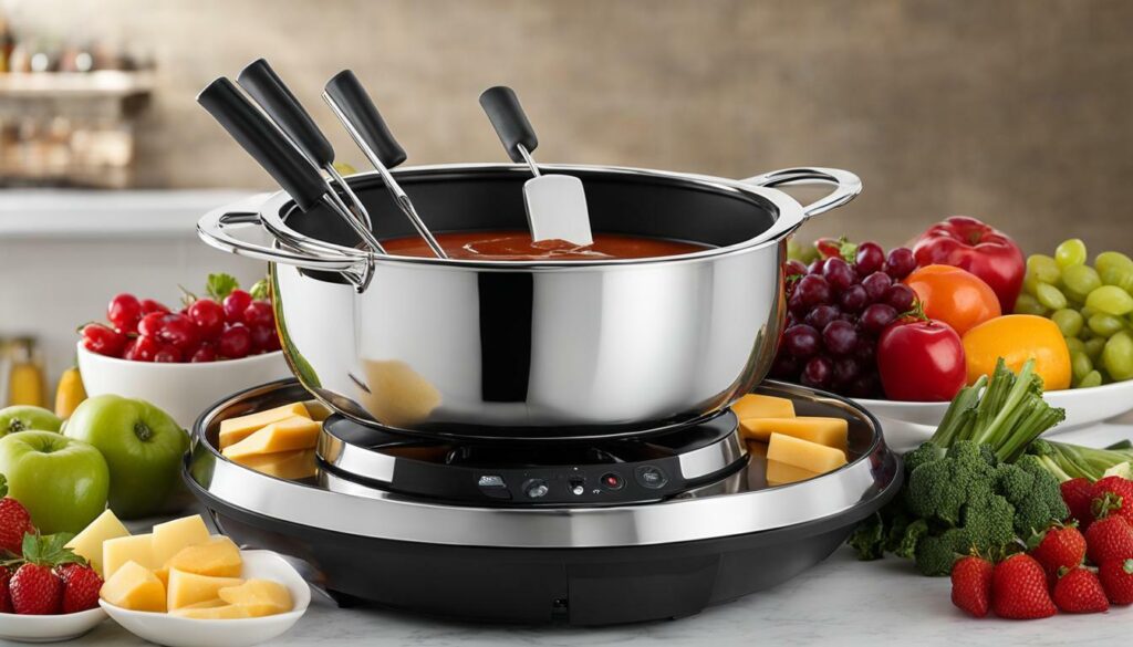 electric stainless fondue pot