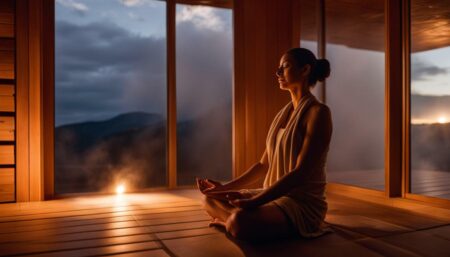 healing properties of sauna meditation image