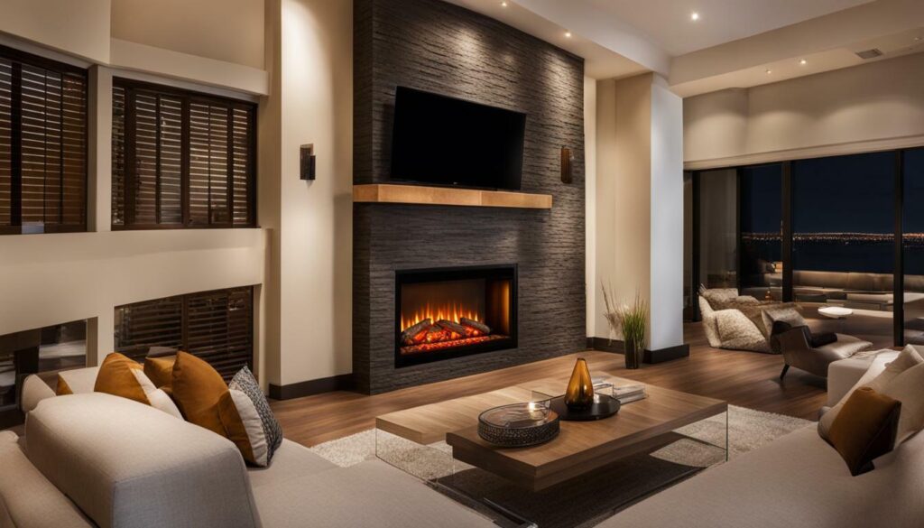 heating efficiency of double-sided electric fireplace