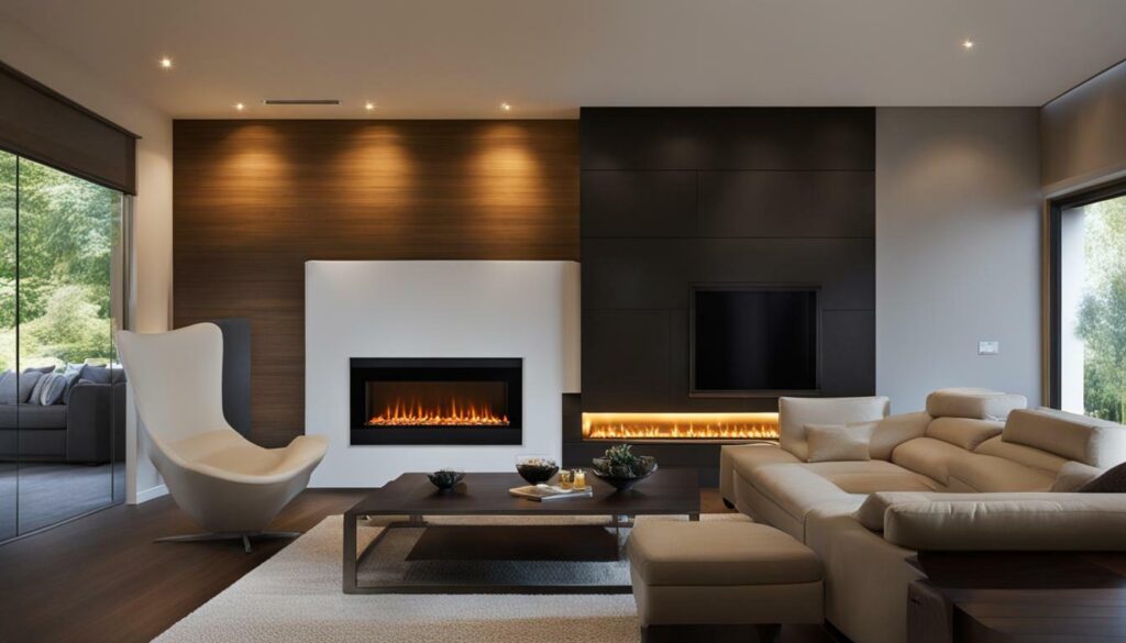 indoor heating with double-sided electric fireplace