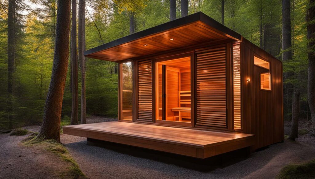 infrared wooden outdoor sauna