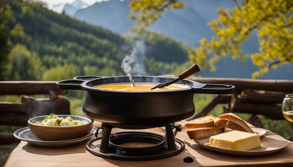 outdoor fondue pot and fondue set