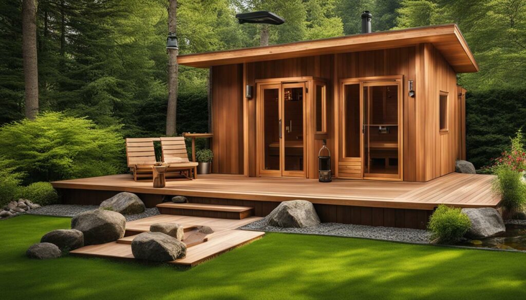 outdoor sauna installation
