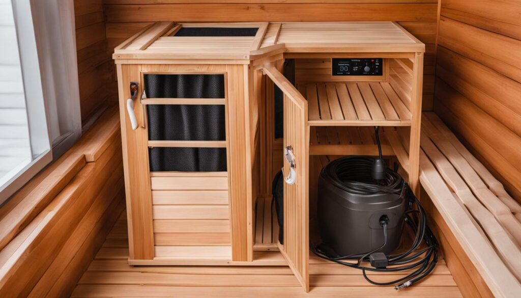 portable sauna installation
