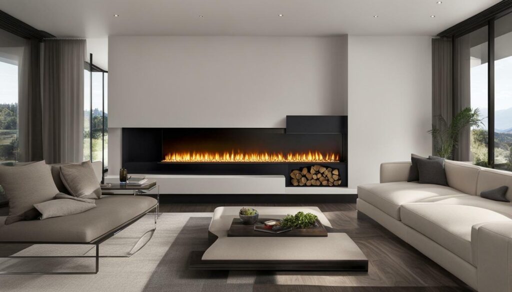 room divider with fireplace