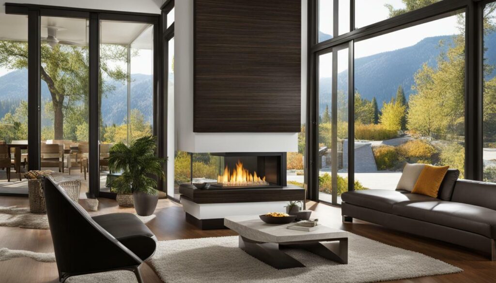 see-through fireplace