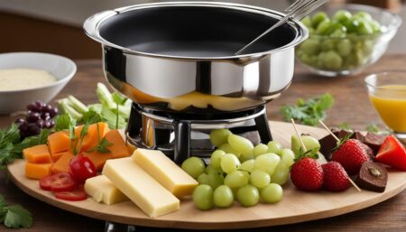 stainless fondue pot image