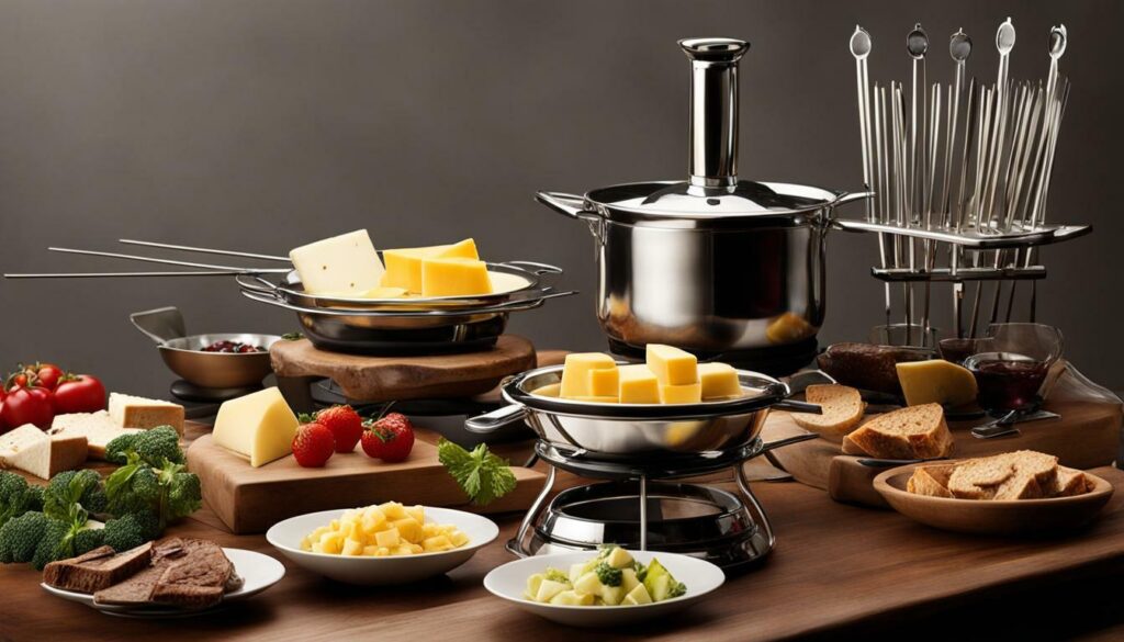 stainless steel fondue set