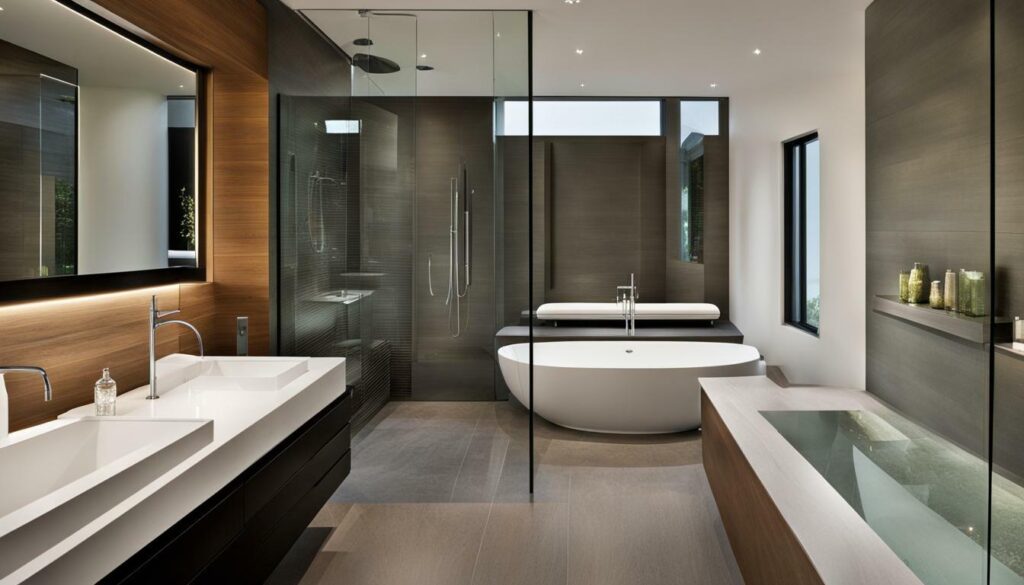 tub and shower combination for stand up showers