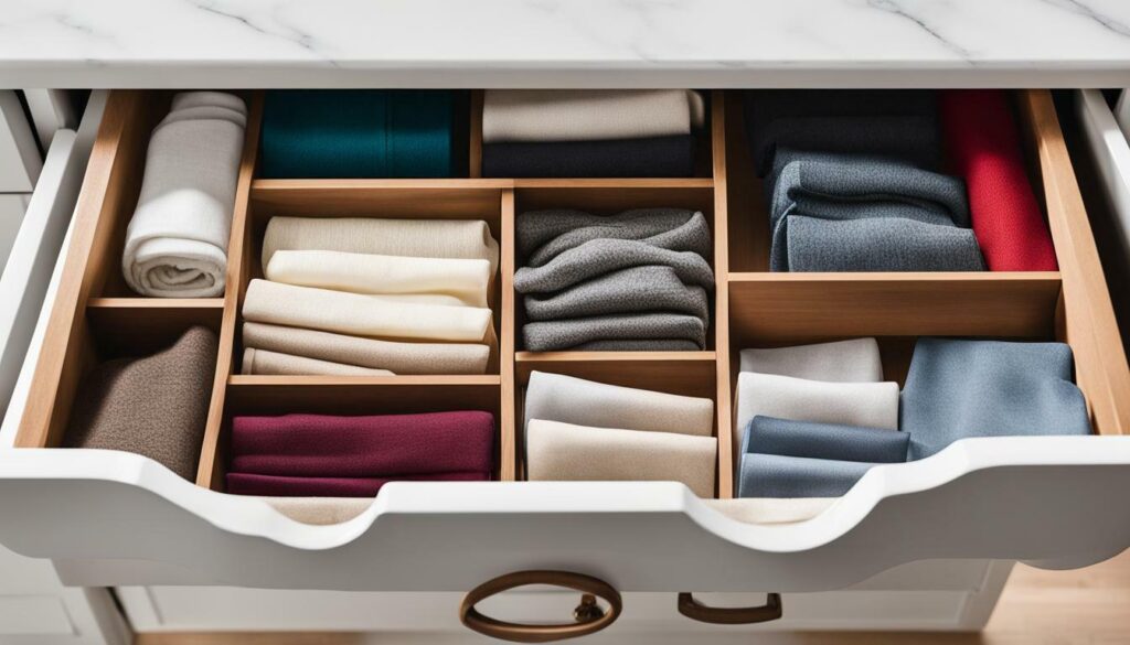 Beautifully organized dresser drawers