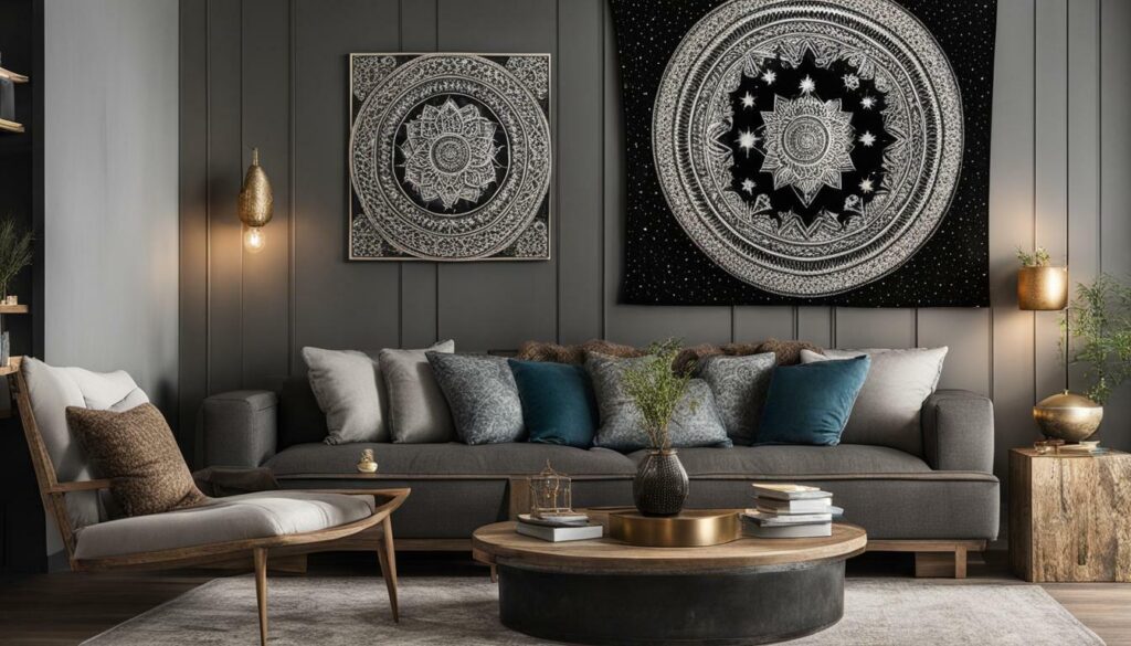 Celestial Wall Hanging in Living Room