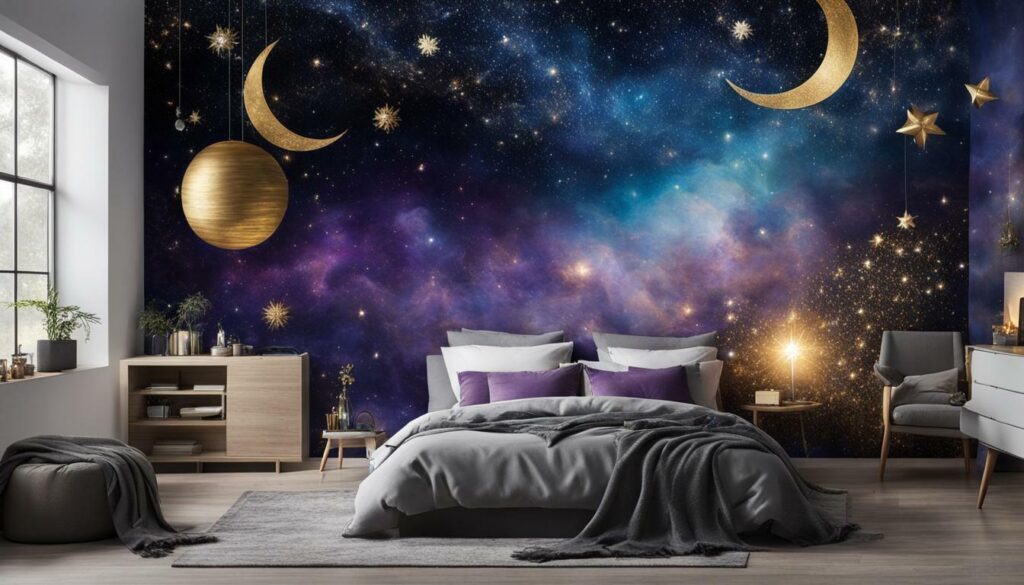 Celestial tapestry for bedroom walls