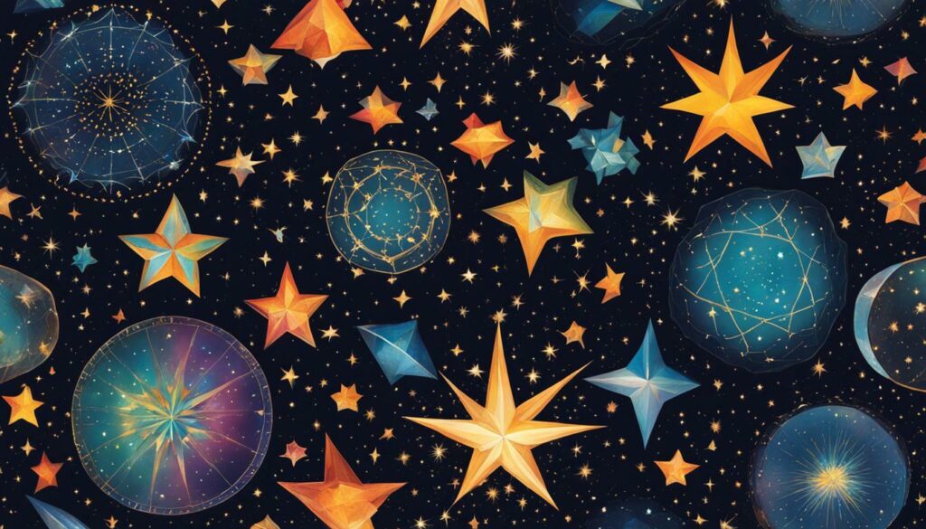 Celestial wall art depicting stars and constellations