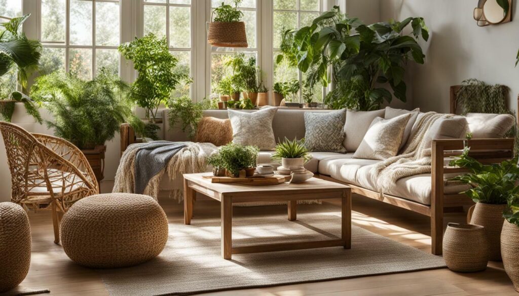 Conservatory with cozy textiles