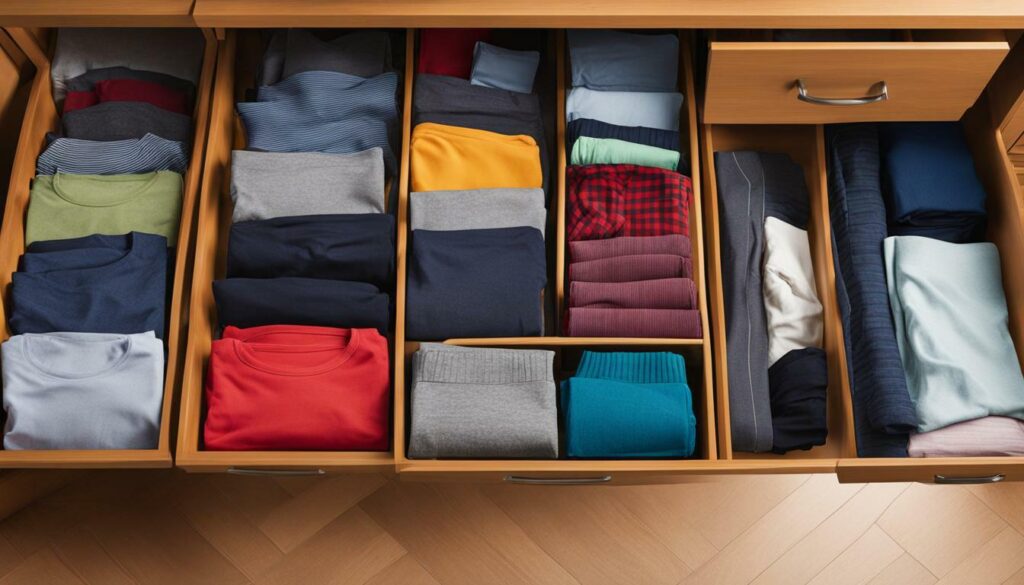 Efficient clothing organization in a dorm room