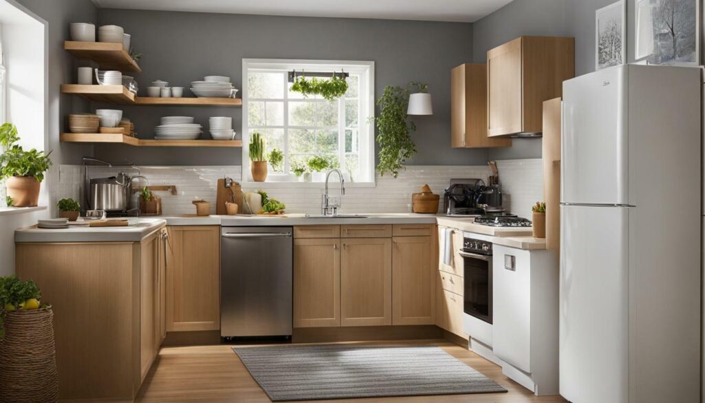 Functional kitchen in a studio apartment