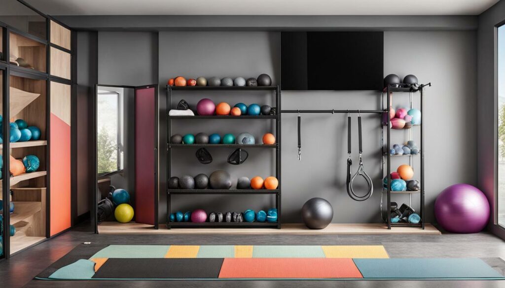 Home gym equipment storage ideas