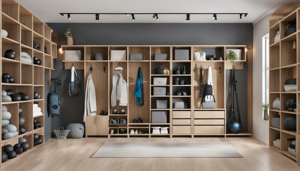 Modular storage system for gym equipment