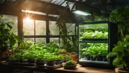 Temperature and humidity control for indoor greenhouses