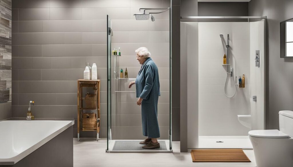 barrier-free bathroom for aging in place