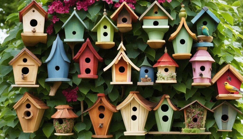 bird houses crafted from wood