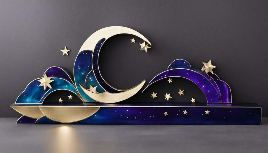 celestial crescent moon shelf