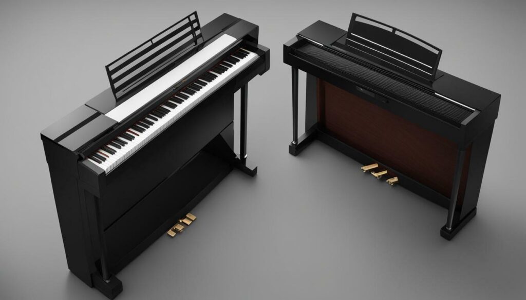 comparison of digital and upright pianos