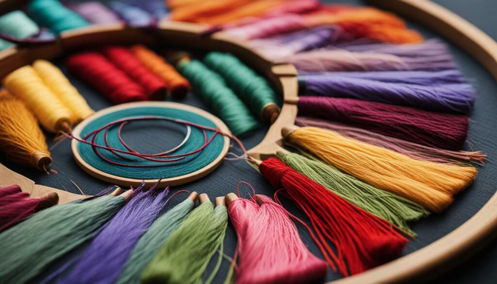 embroidery hoop and thread