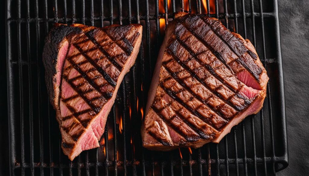 grill marks on steaks