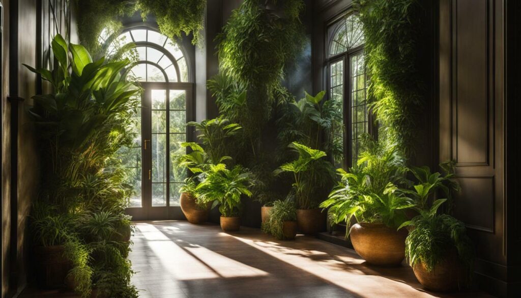 hallway decor with plants