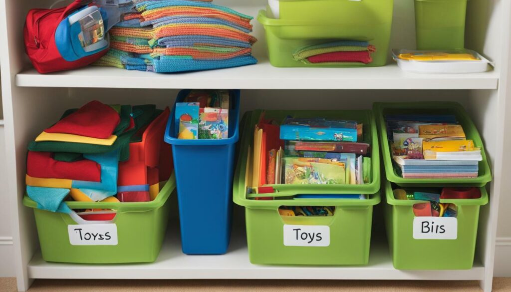 home organization bins and labels
