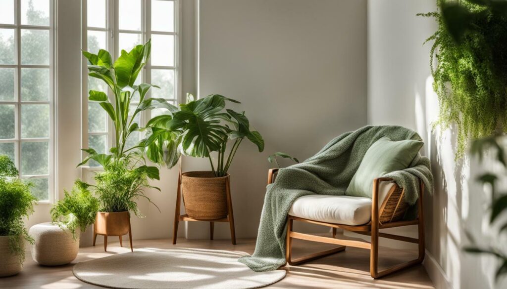 incorporating plants in wellness corner decor