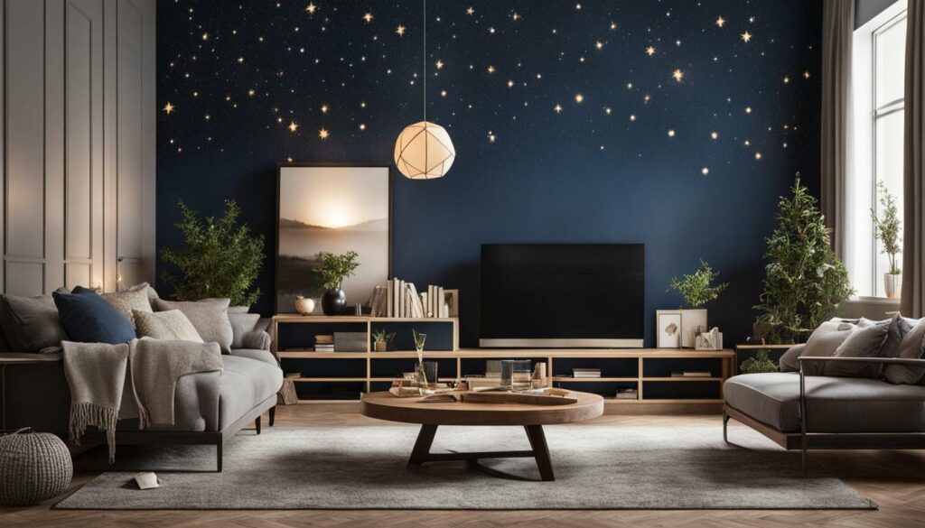 living room starry decor placements