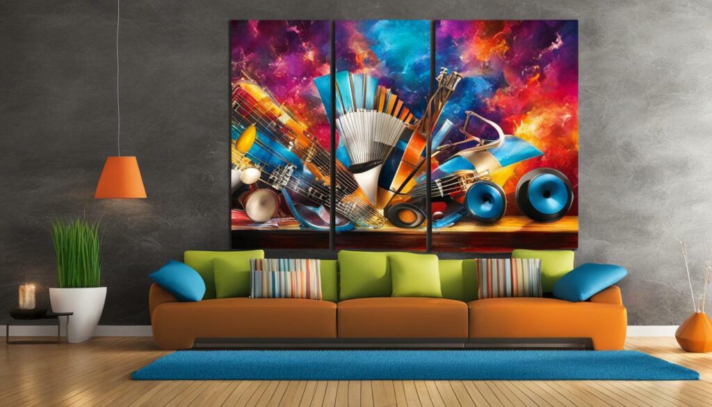 music-themed wall art