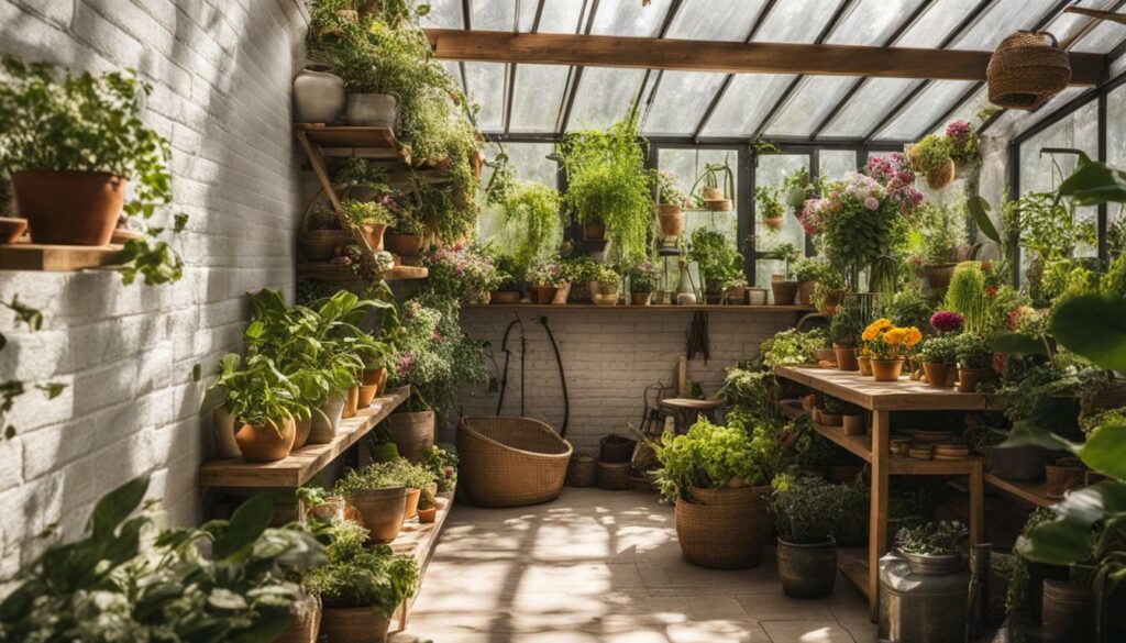 natural and organic greenhouse decor