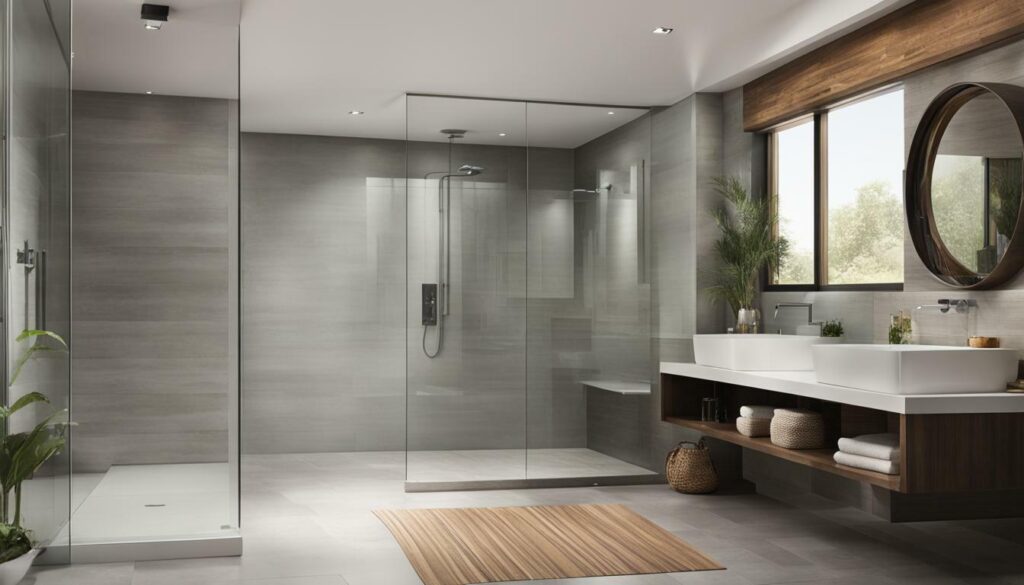 open concept shower