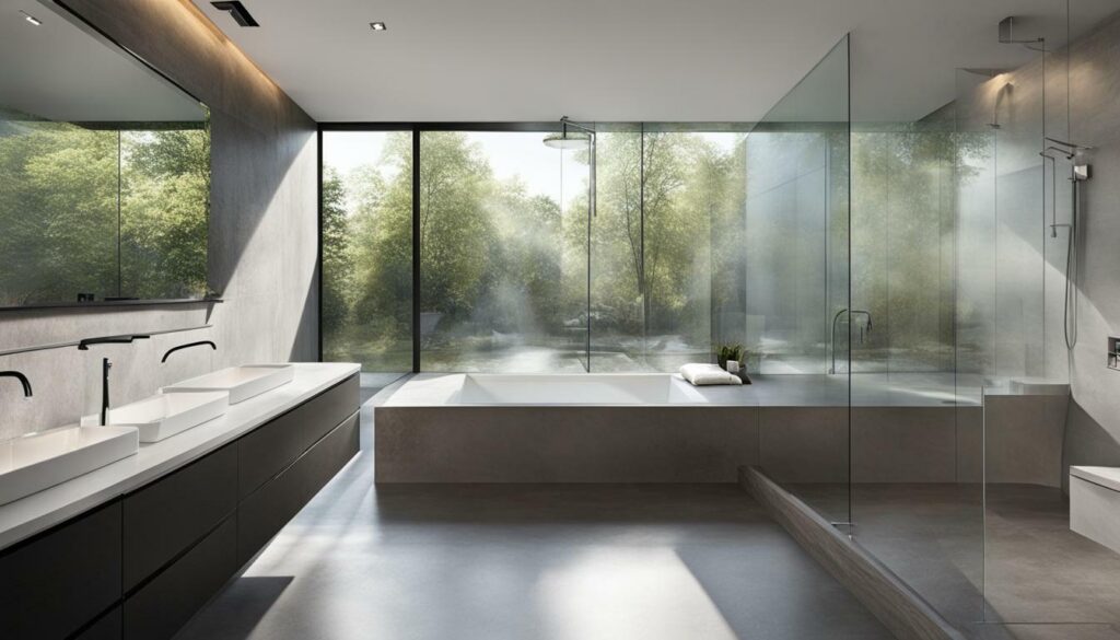 open concept shower designs