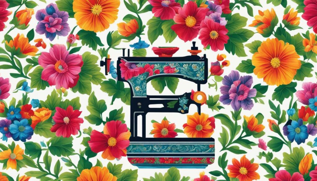 sewing machine cover with floral design