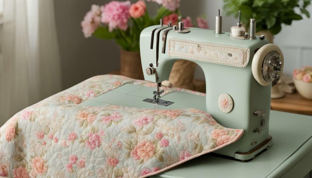 sewing machine cover with vintage design