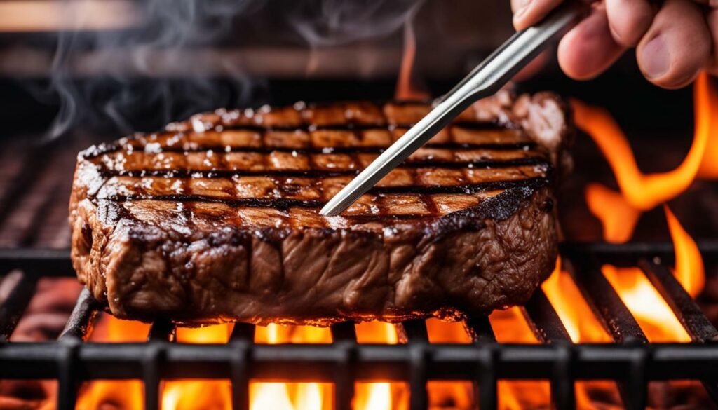 the ideal temperature for grill marks on steak