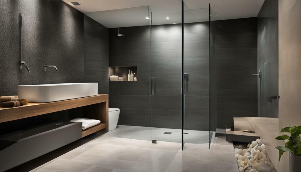 water-efficient curbless shower