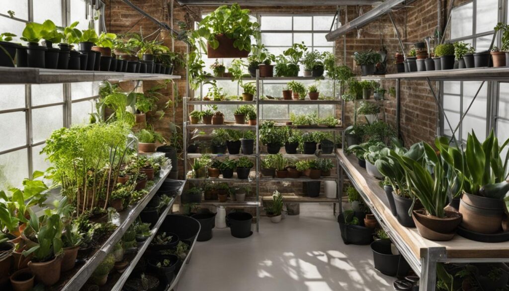indoor greenhouse setup
