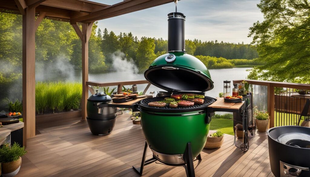 kamado grills in the American backyard