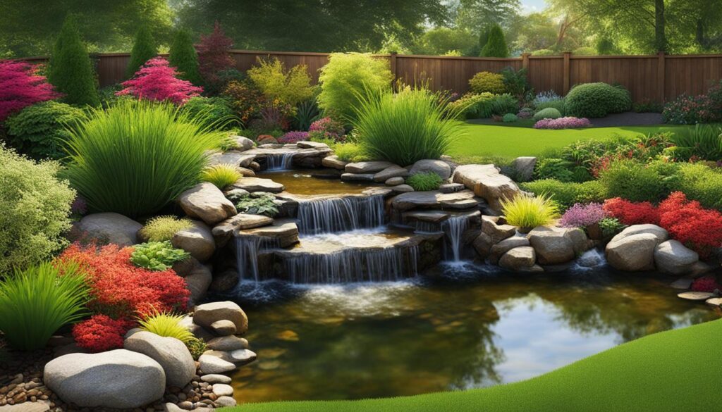 Duck Pond Landscaping with Waterfall